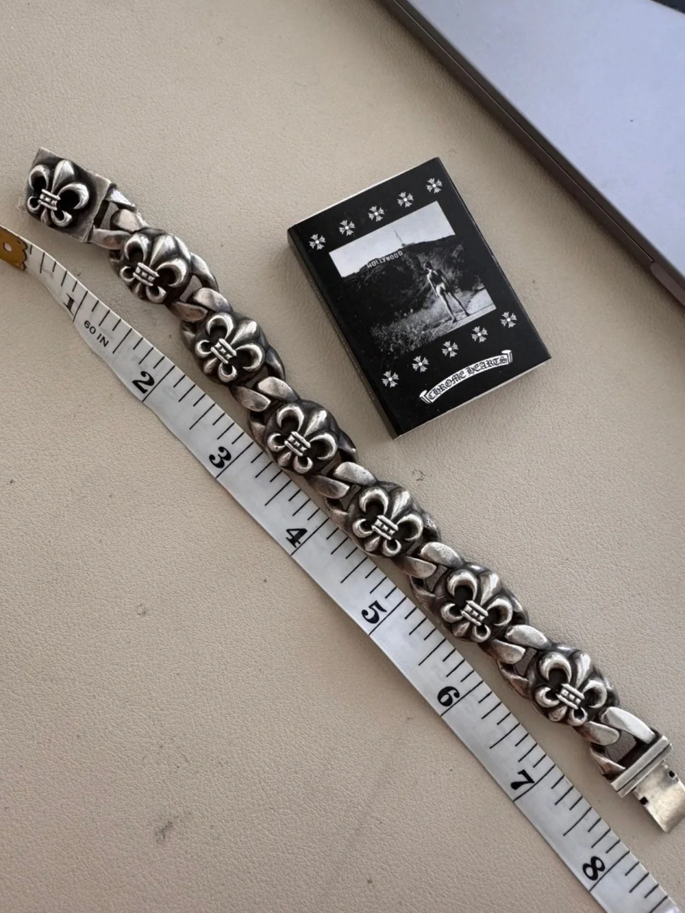 Chrome Hearts Silver Fleur de Lis Link Bracelet